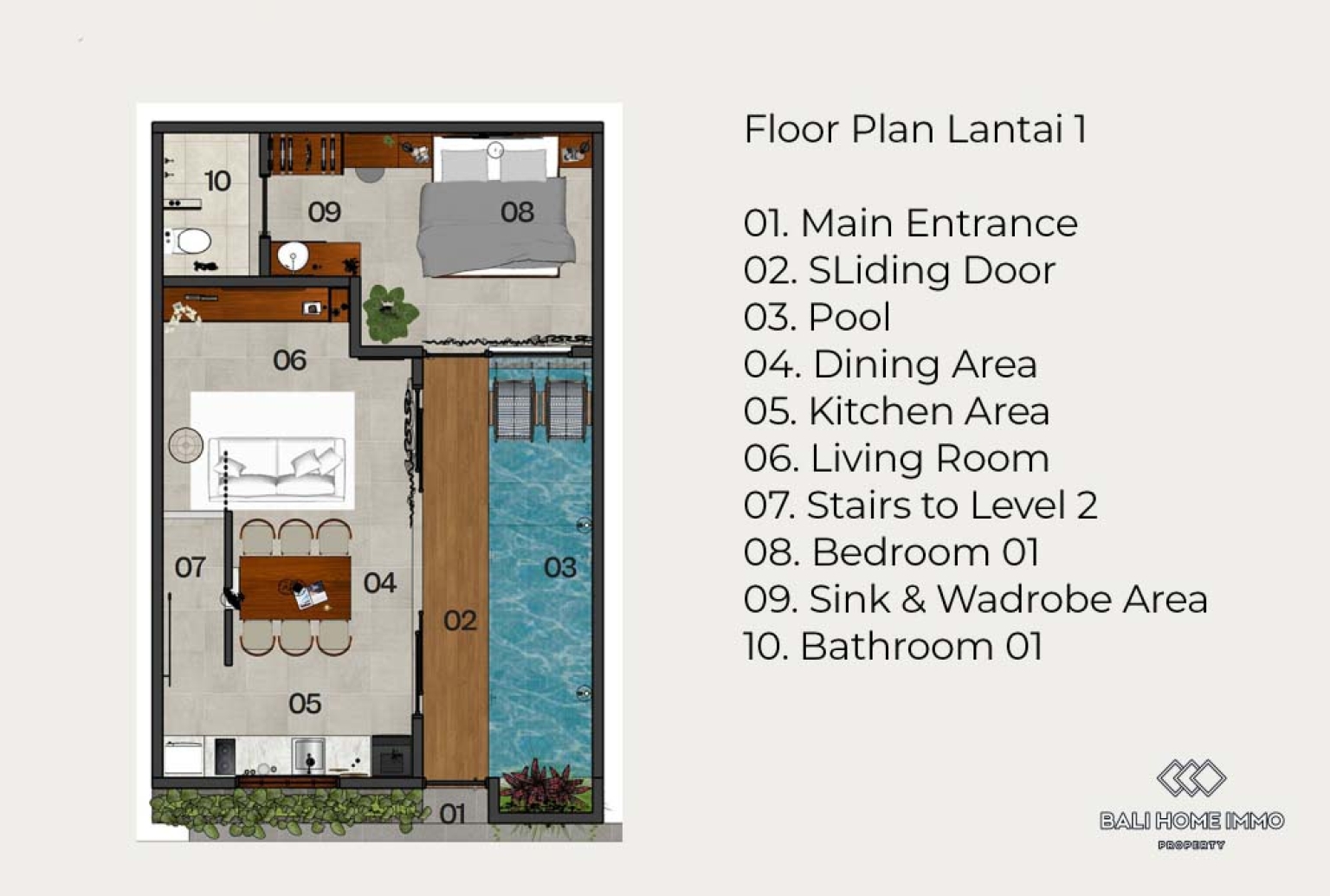 Villa 3 kamar off-plan untuk dijual di Bali - Seminyak. view 12