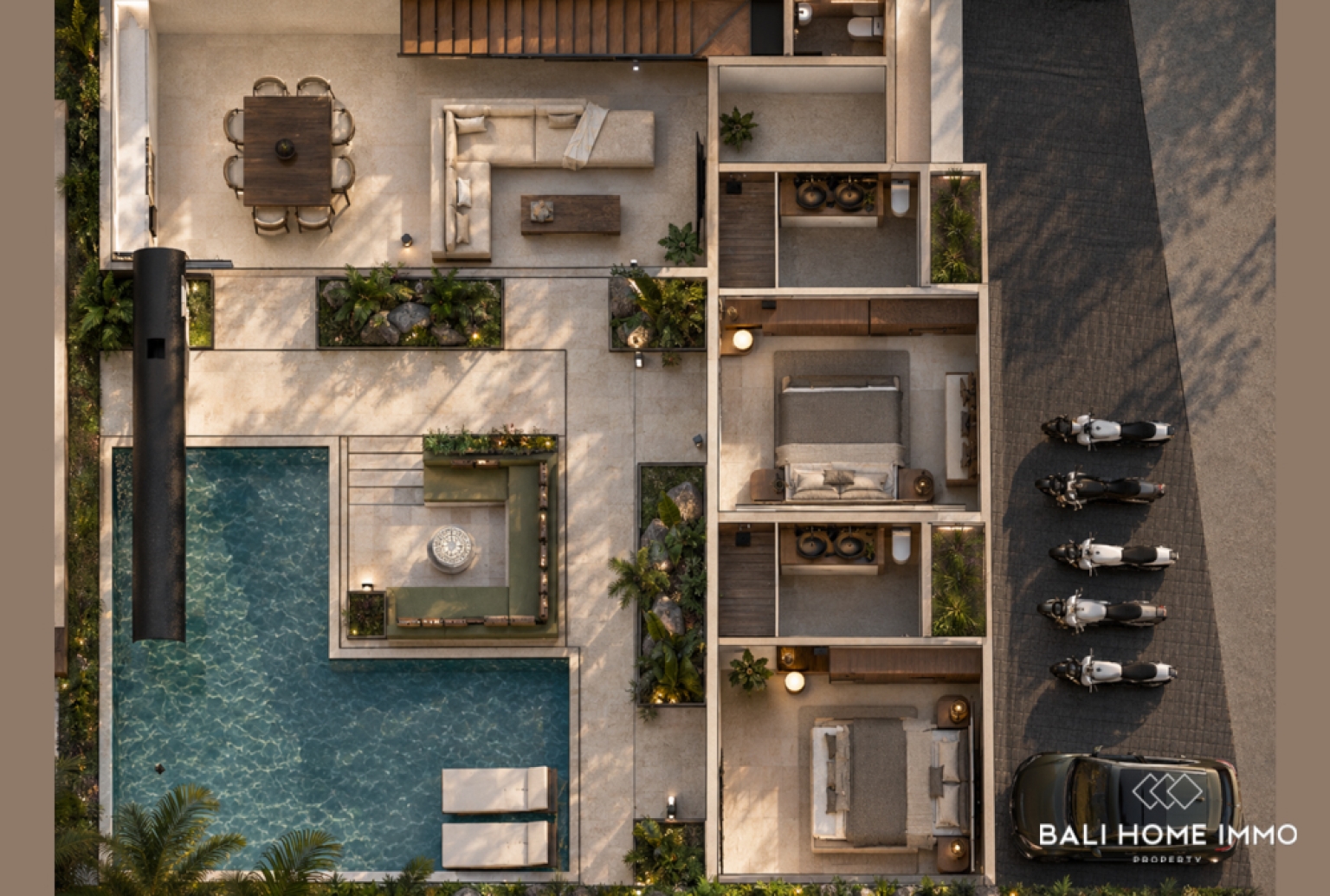 Villa de luxe de 4 chambres sur plan à vendre en bail emphytéotique près de la plage de Nunggalan view 15