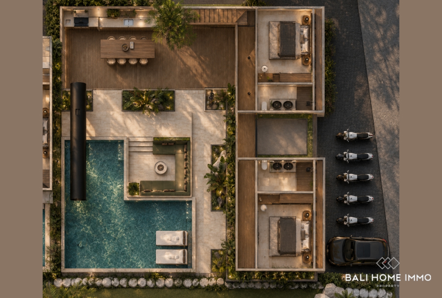 Villa de luxe de 4 chambres sur plan à vendre en bail emphytéotique près de la plage de Nunggalan view 16