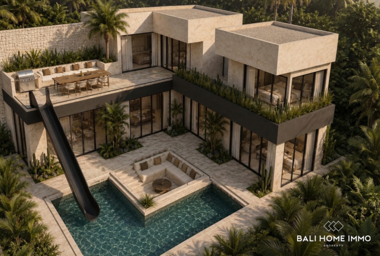 Villa de luxe de 4 chambres sur plan à vendre en bail emphytéotique près de la plage de Nunggalan view 2