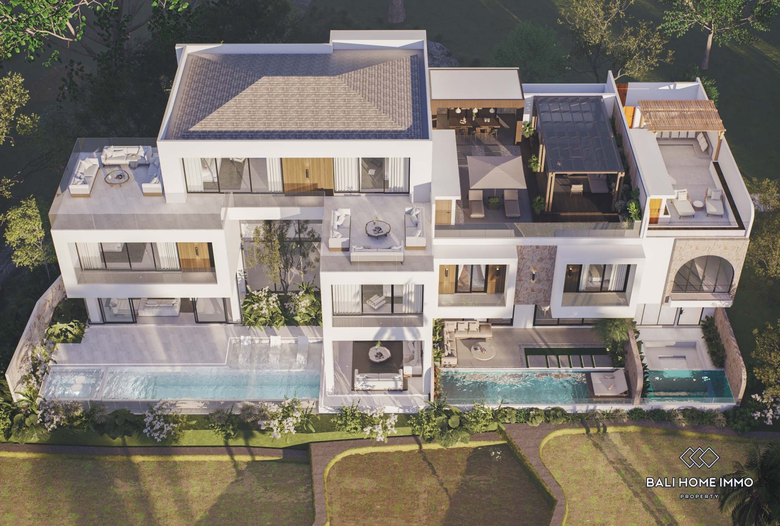 Villa de luxe de 4 chambres sur plan, en bail emphytéotique, à Canggu, Bali. view 29