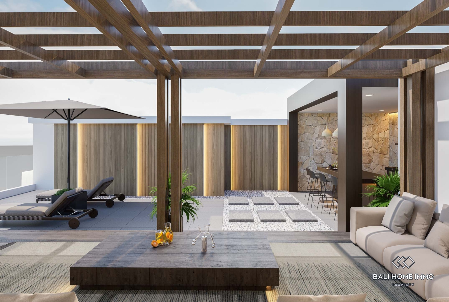 Villa de luxe de 4 chambres sur plan, en bail emphytéotique, à Canggu, Bali. view 5