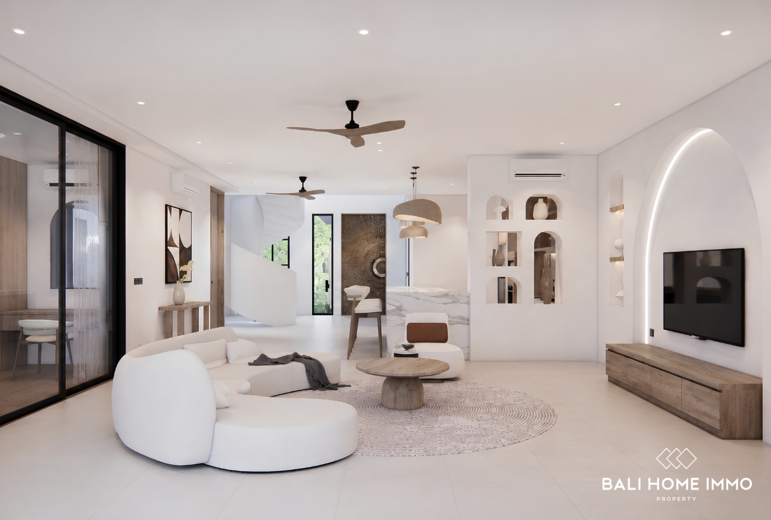 Villa de 5 chambres sur plan avec vue sur l'océan à vendre en bail emphytéotique à Bingin view 3