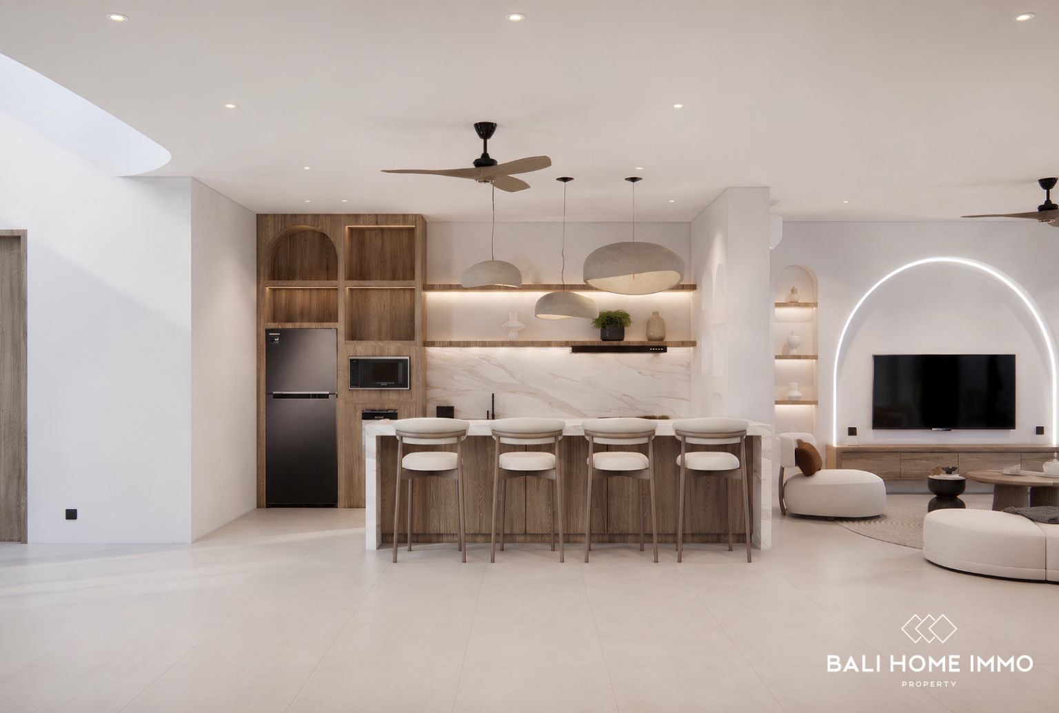 Villa de 5 chambres sur plan avec vue sur l'océan à vendre en bail emphytéotique à Bingin view 8
