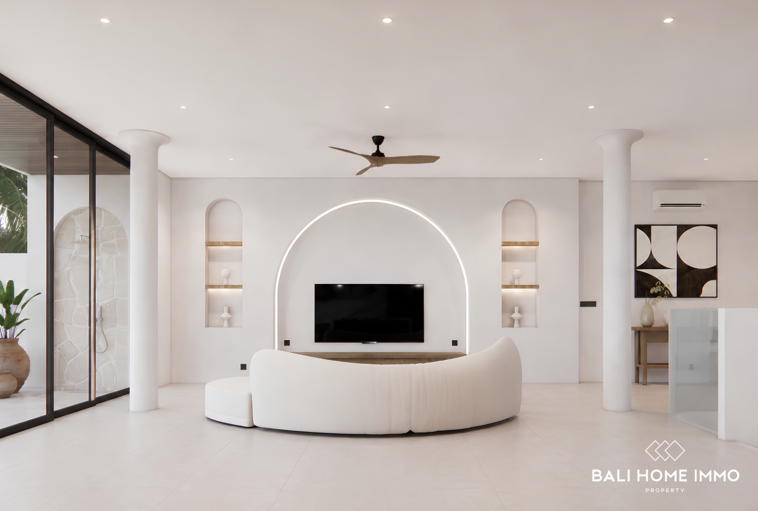Villa de 5 chambres sur plan avec vue sur l'océan à vendre en bail emphytéotique à Bingin view 4