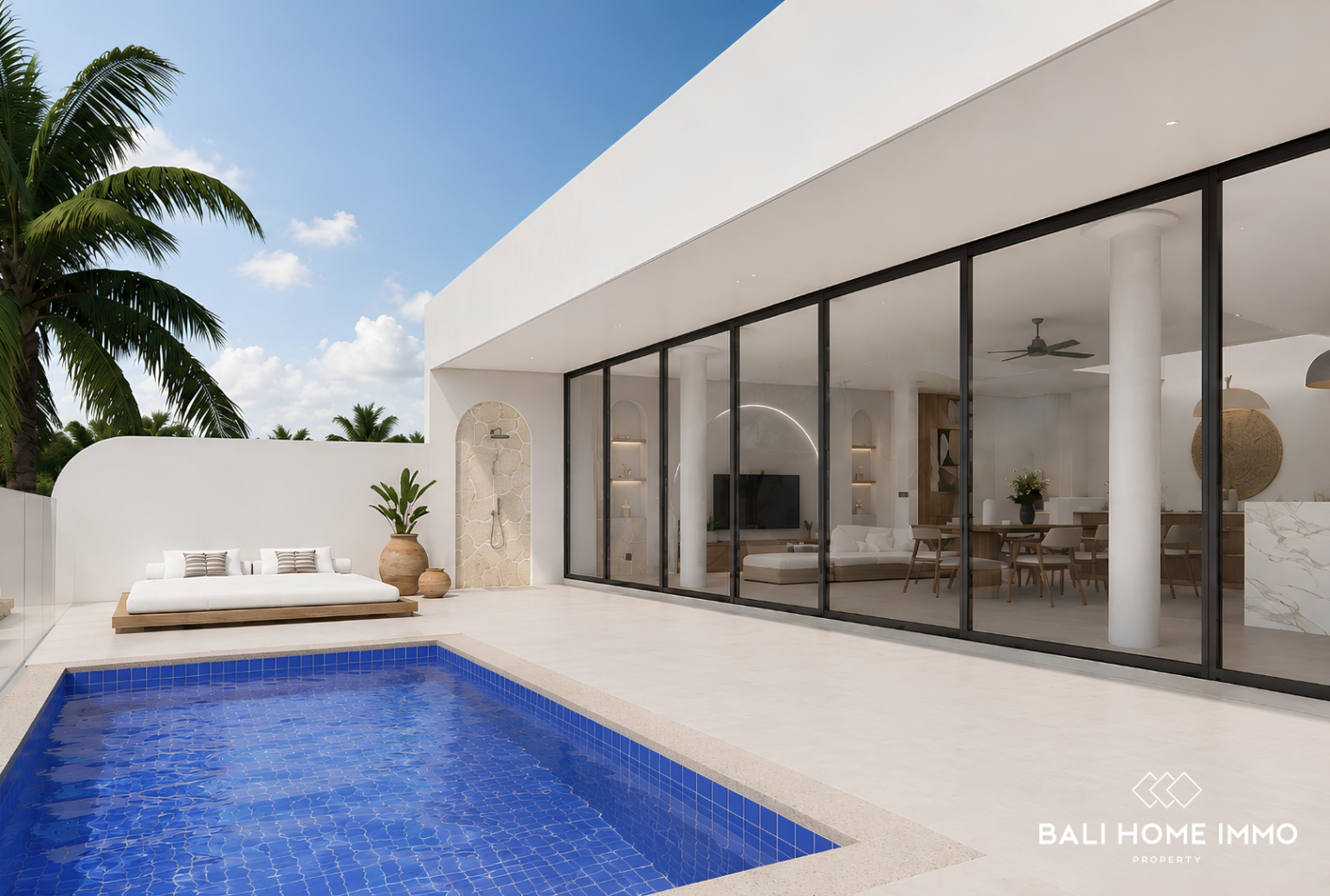 Villa de 5 chambres sur plan avec vue sur l'océan à vendre en bail emphytéotique à Bingin view 2