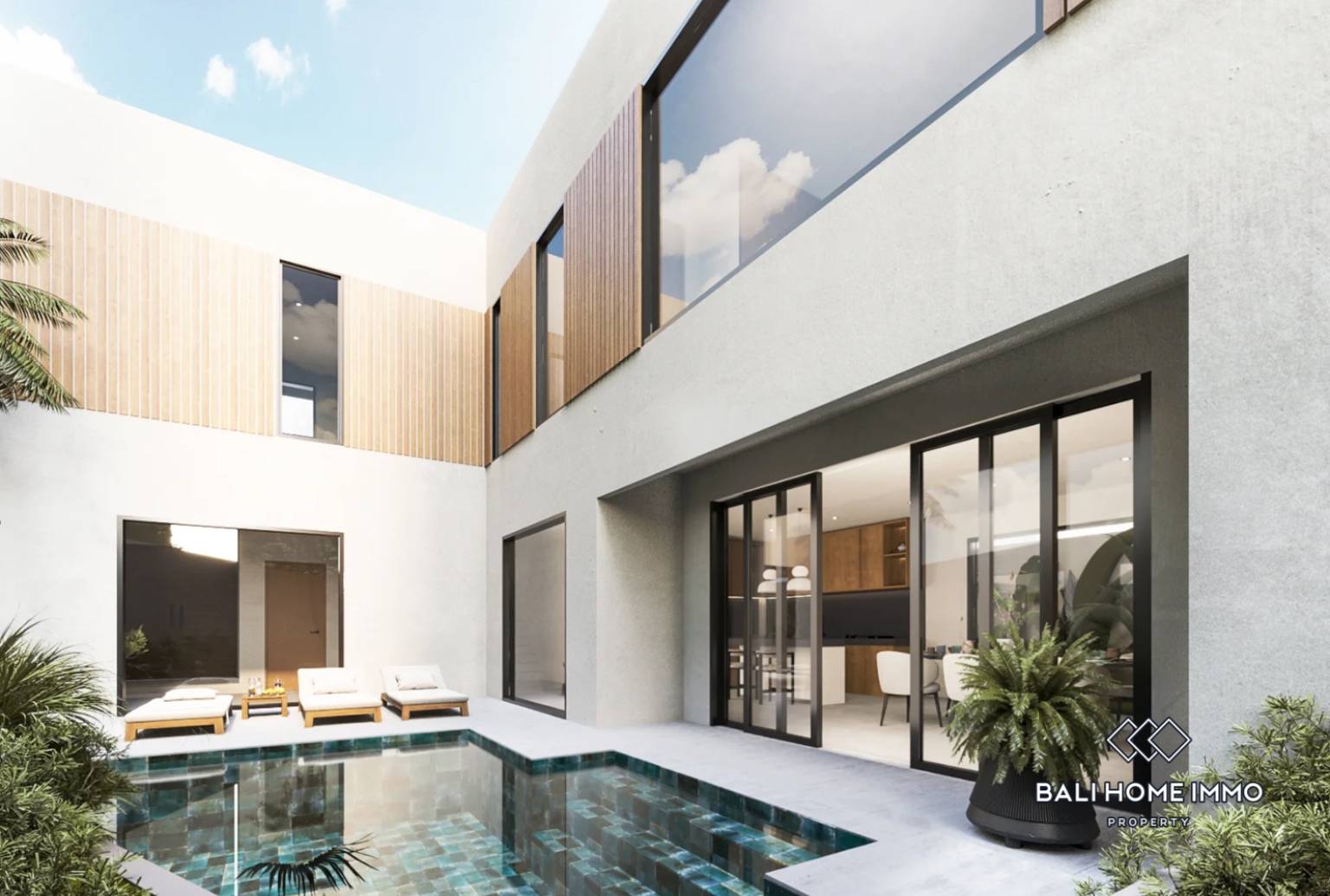 Villas contemporaines de 3 chambres avec vue sur l'océan, sur plan, à vendre à Pecatu view 2