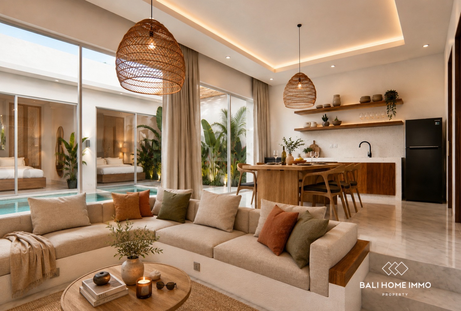 Villa tropicale confortable de 2 chambres à coucher, sur plan, à vendre près de la plage de Melasti view 3
