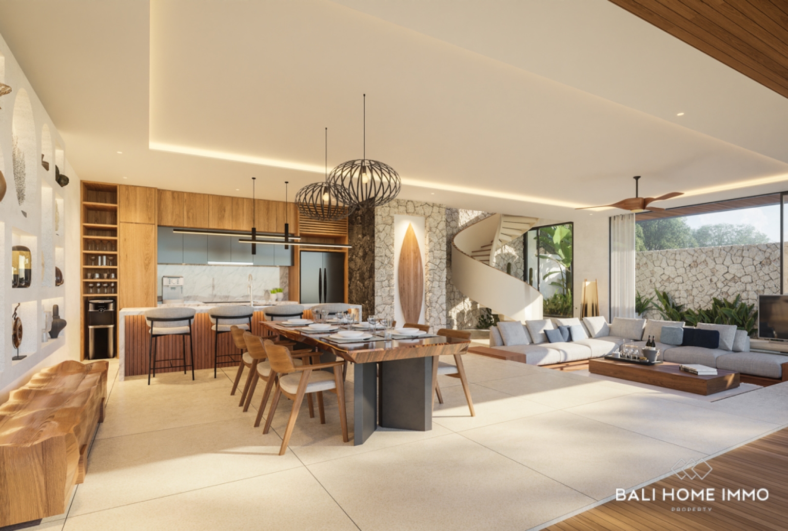 Villa de luxe 3 chambres avec vue sur l'océan, sur plan, à vendre en bail emphytéotique à Bingin view 5