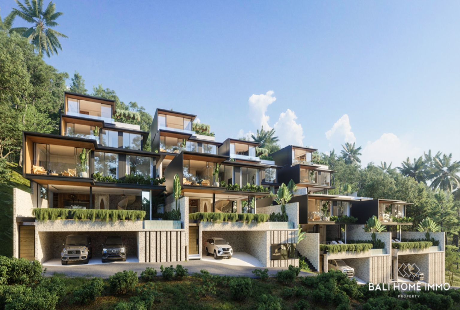 Villa de luxe 3 chambres avec vue sur l'océan, sur plan, à vendre en bail emphytéotique à Bingin view 2