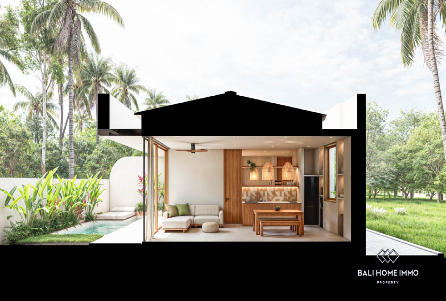 Off-plan Vila Minimalis Japandi 2 Kamar Dijual di Pererenan view 16