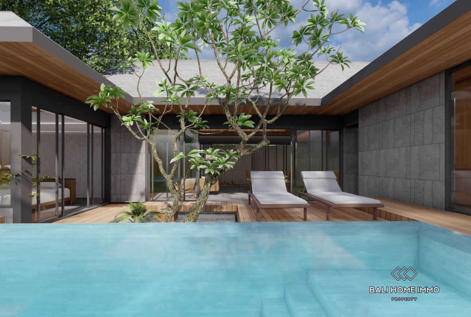 Sur plan Villa moderne de 4 chambres avec vue sur les rizières, à vendre à Ubud view 10