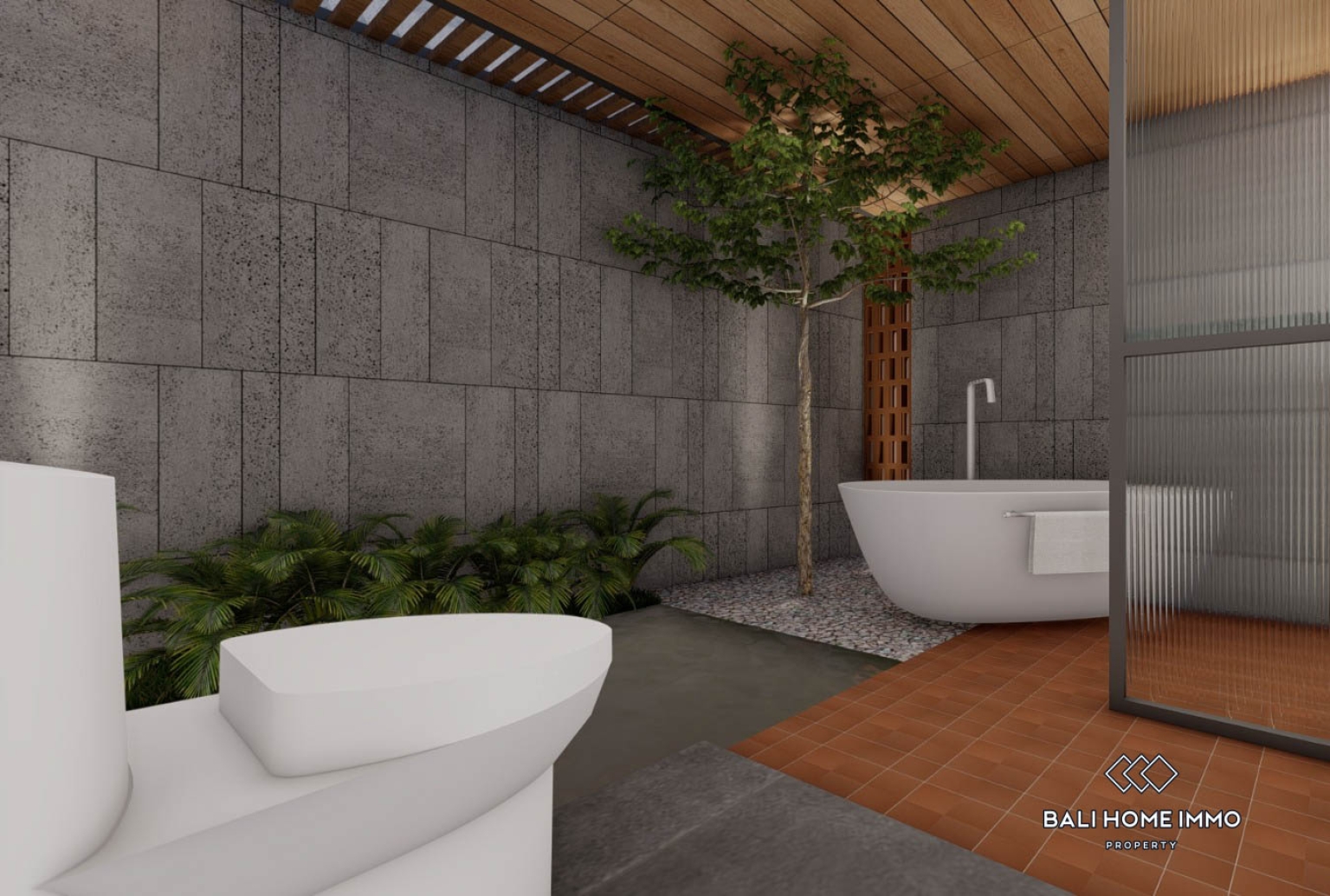 Sur plan Villa moderne de 4 chambres avec vue sur les rizières, à vendre à Ubud view 7