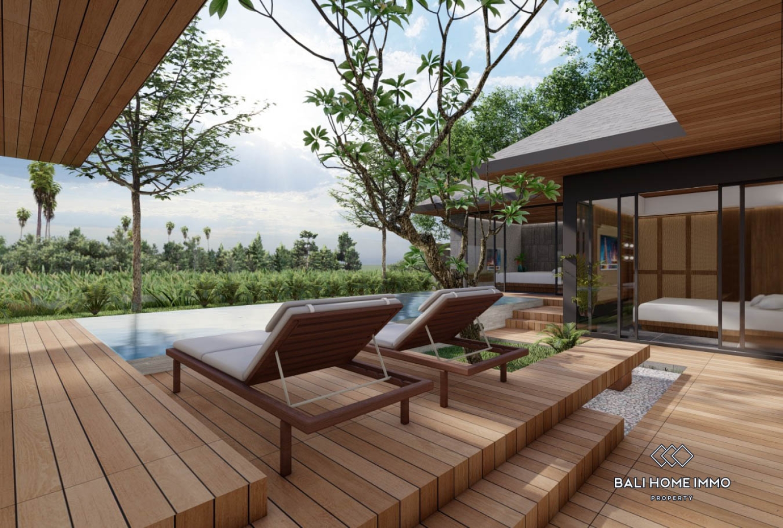 Sur plan Villa moderne de 4 chambres avec vue sur les rizières, à vendre à Ubud view 2