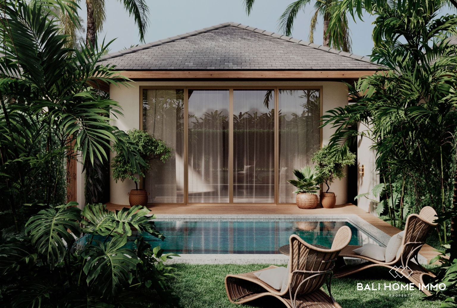 Vila 1 Kamar dengan Pemandangan Taman yang Tenang dan Siap Huni Dijual di Nusa Dua view 3