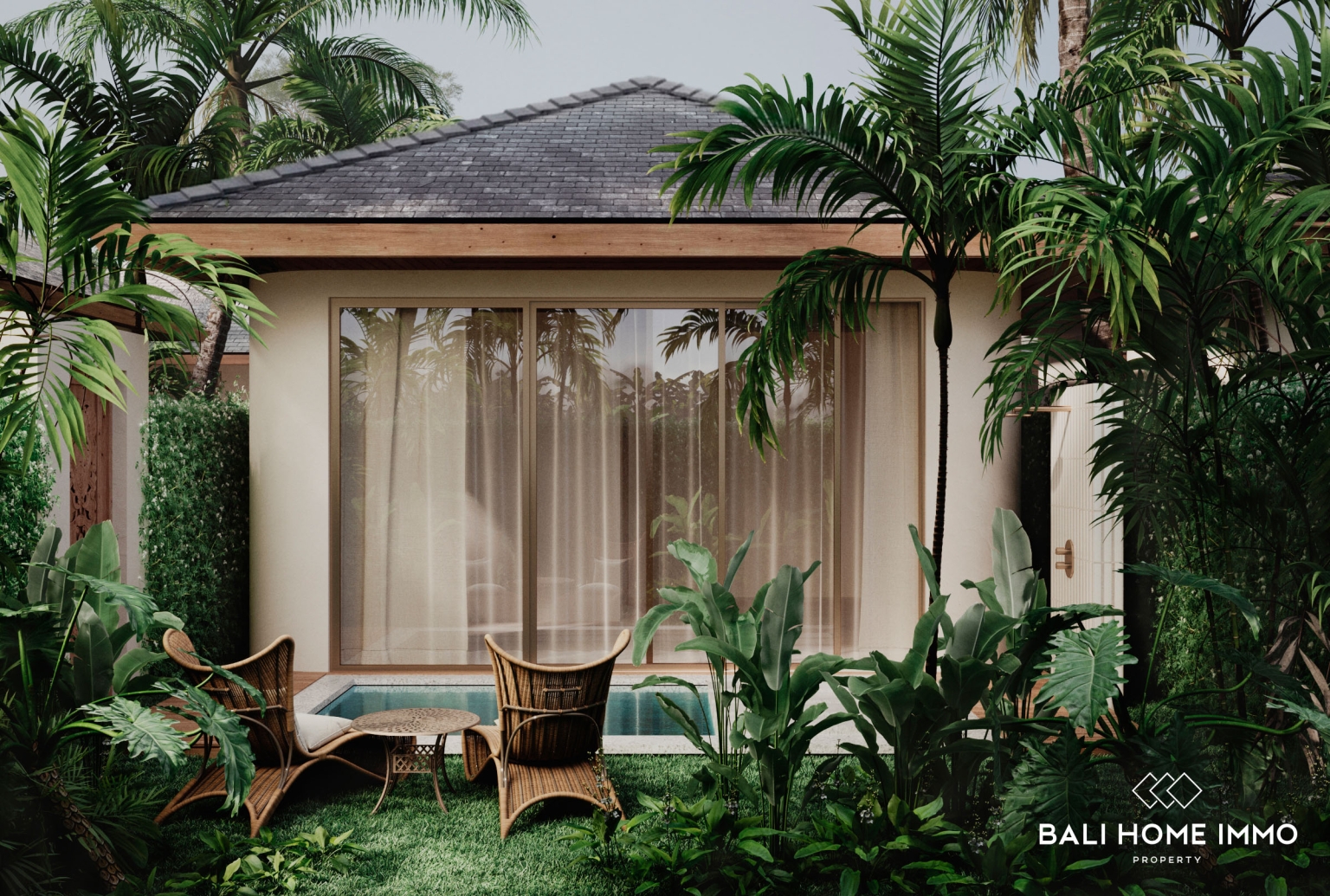 Vila 1 Kamar dengan Pemandangan Taman yang Tenang dan Siap Huni Dijual di Nusa Dua view 2