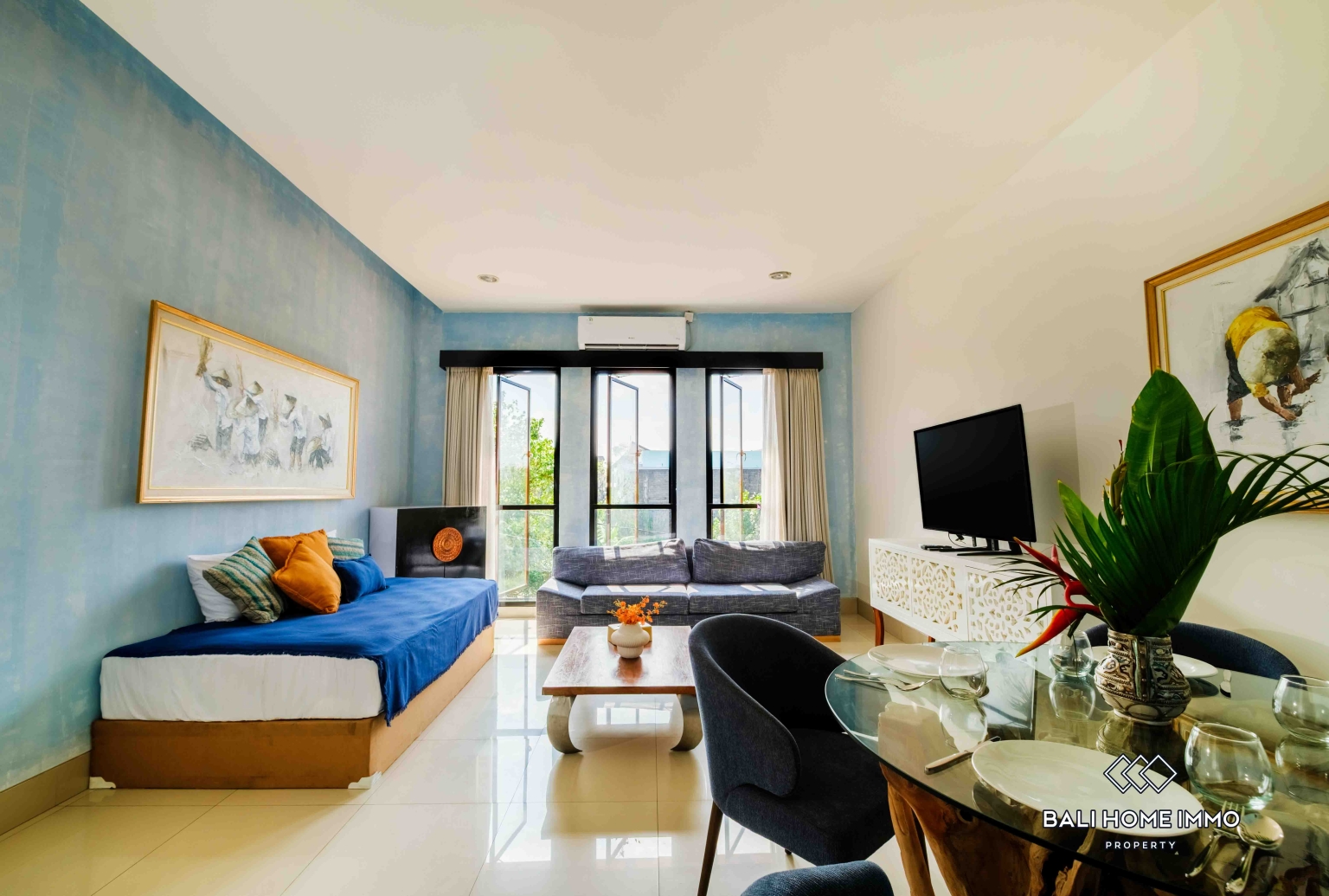 Apartemen 1 Kamar Tidur dengan Pemandangan Kolam Renang Disewakan Tahunan di Seminyak yang Damai view 5