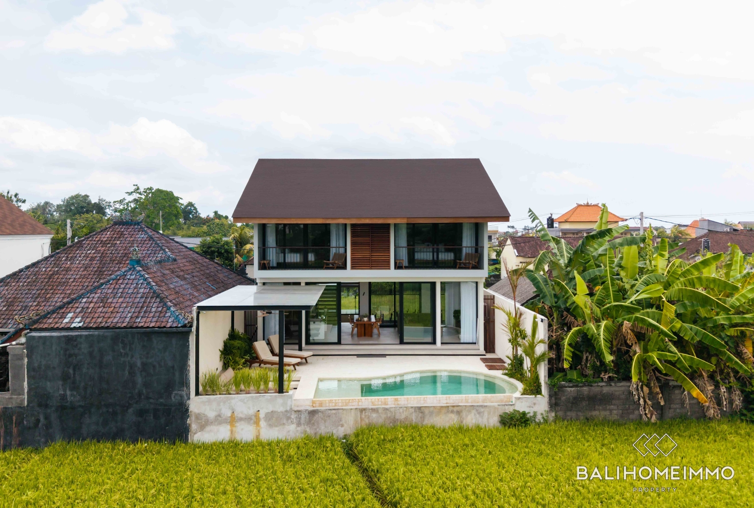Villa moderne de 2 chambres avec vue sur Ricefield à vendre à Bali Kedungu view 23