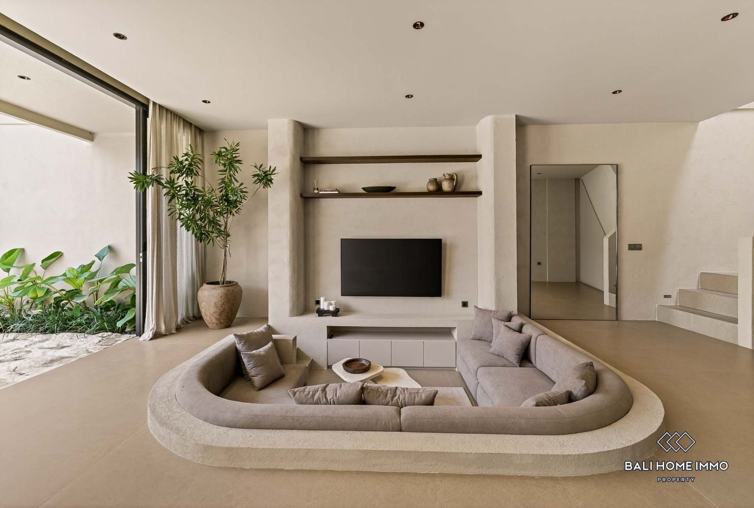 Stylish 3 Bedrooms holiday villa for sale in Bali, Canggu, residential side view 2