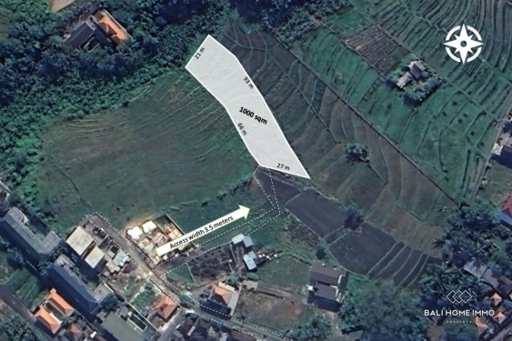 Image 1 from 10 are land with rice field view for sale leasehold in Tumbak Bayuh Pererenan
