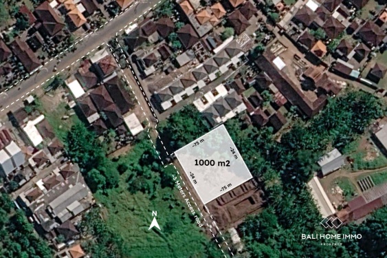 Terrain de 1000 m² à vendre en bail emphytéotique à Kedungu, Bali