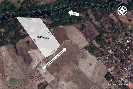 Image 1 from 114,5 are tanah tepi sungai dijual hak milik di Kelecung Tabanan