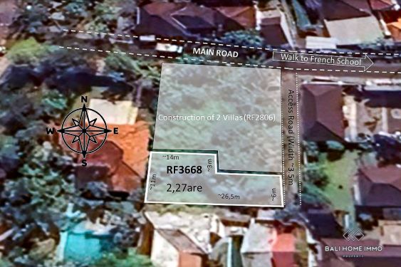 Image 1 from 2 Are land for sale leasehold in Umalas Bali near international school