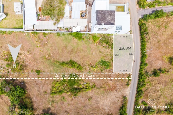 250 sqm Touristic Zoning Land for Sale with Ocean View in Melasti