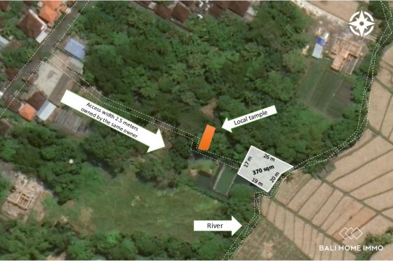 Image 1 from 3.7 are land with river view for sale leasehold in Tanah Lot Bali
