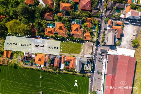 Tanah Pinggir Jalan Seluas 500 m² untuk Dijual dengan Hak Sewa di Berawa, Bali