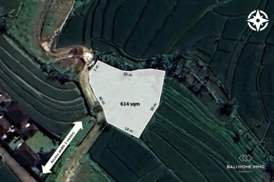 Image 1 from Tanah 6,14 are dengan pemandangan sawah dijual hak guna usaha di Perumahan Kedungu