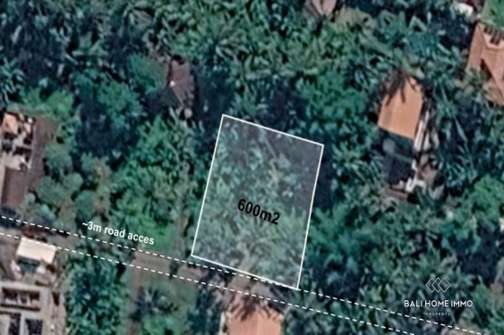 Tanah seluas 600 m² dijual dekat Green School