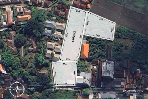 Image 1 from 67 ares de terrains résidentiels en bord de rue à vendre en pleine propriété à Bali Seminyak