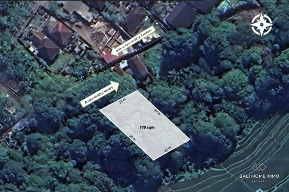 Terrain résidentiel de 770 m² avec vue sur la rivière à vendre à Tumbak Bayuh Pererenan