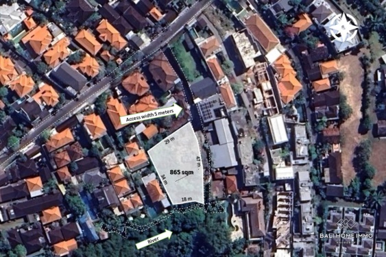 Image 1 from Tanah seluas 8,65 are berpemandangan sungai dijual dengan status hak milik di Umalas.