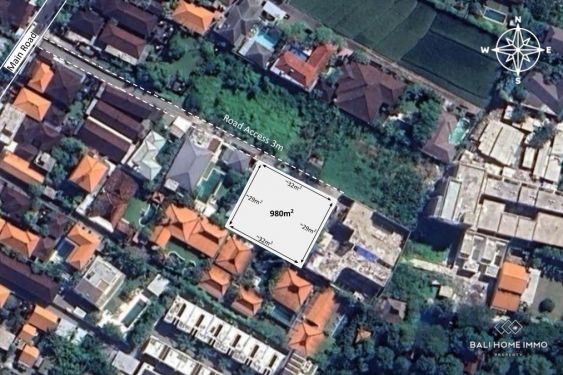 Image 1 from 9.8 are land for sale leasehold in Canggu Berawa