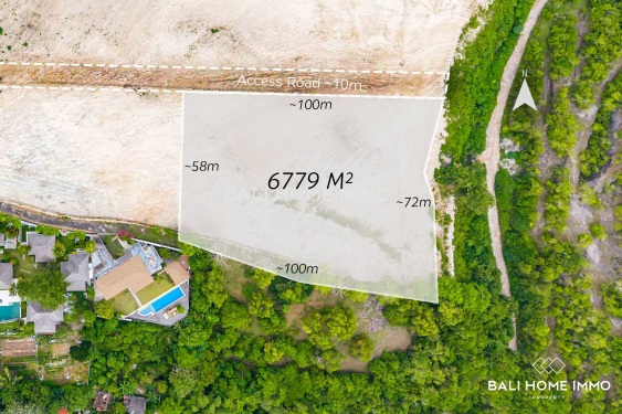 Grand terrain résidentiel à vendre avec vue sur l'océan à Ungasan