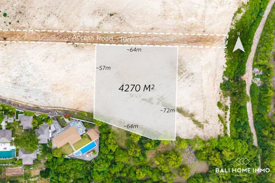 Grand terrain résidentiel à vendre avec vue sur l'océan à Ungasan