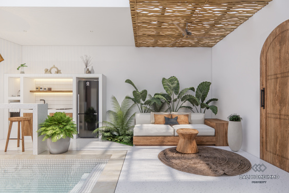 Image 2 from Empat unit vila off-plan 1 Kamar untuk dijual leasehold di Bali Canggu Sisi perumahan