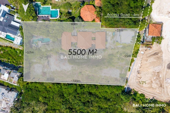 Terrain d'investissement idéal à vendre en pleine propriété avec vue imprenable sur l'océan à Bingin