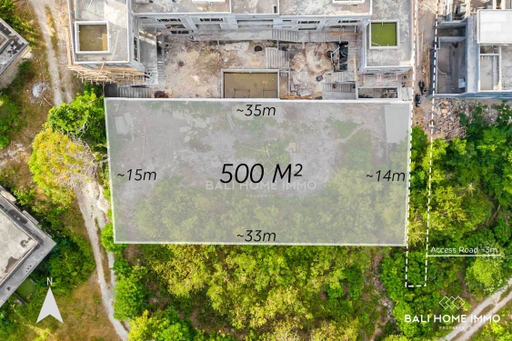 Terrain touristique à vendre en bail emphytéotique avec vue imprenable sur l'océan à Uluwatu