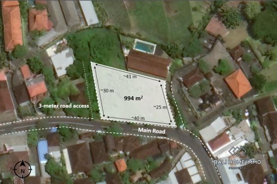 Image 1 from Terrain en front de rue avec vue sur Ricefield à louer à Côté résidentiel de Canggu