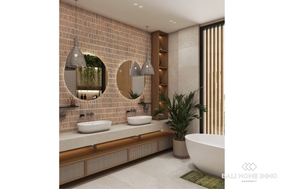 Image 17 from Villa moderne tropicale de 2 chambres avec vue sur l'océan, sur plan, à vendre près de GWK à Melasti