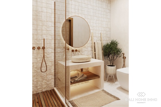 Image 20 from Villa moderne tropicale de 2 chambres avec vue sur l'océan, sur plan, à vendre près de GWK à Melasti