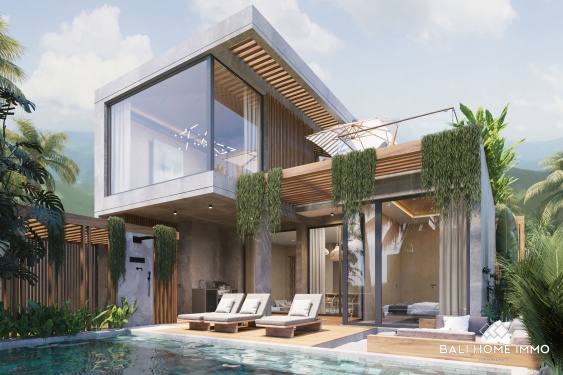 Image 1 from Villa moderne tropicale de 2 chambres avec vue sur l'océan, sur plan, à vendre près de GWK à Melasti