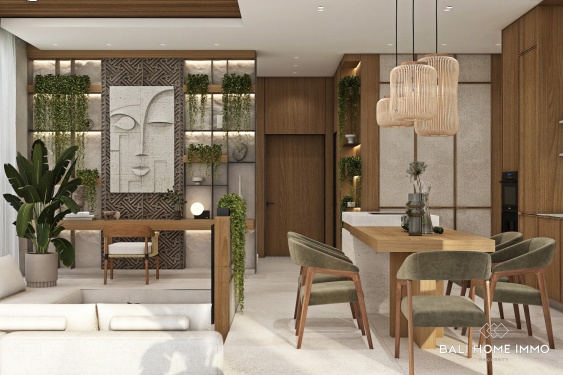 Image 7 from Villa moderne tropicale de 2 chambres avec vue sur l'océan, sur plan, à vendre près de GWK à Melasti