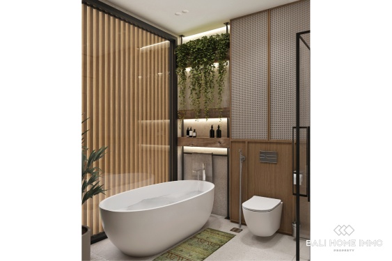 Image 18 from Villa moderne tropicale de 2 chambres avec vue sur l'océan, sur plan, à vendre près de GWK à Melasti