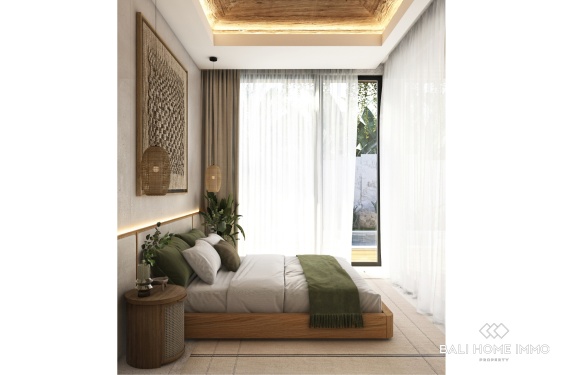 Image 13 from Villa moderne tropicale de 2 chambres avec vue sur l'océan, sur plan, à vendre près de GWK à Melasti