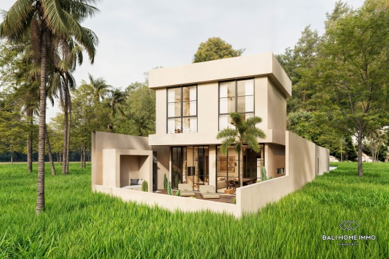 Off-plan 2 Bedroom modern villa with ricefield view for sale leasehold in Kedungu