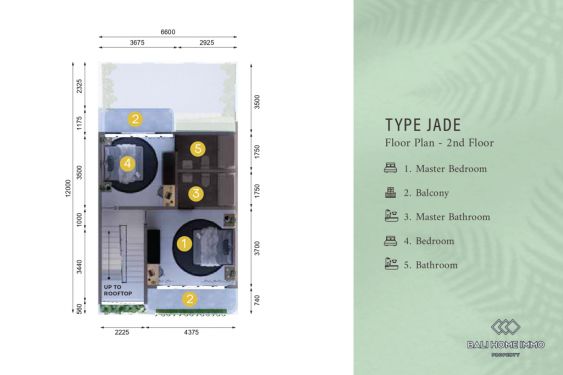 Image 5 from Off Plan 2 bedroom villa with rooftop for sale leasehold in Bali Pererenan